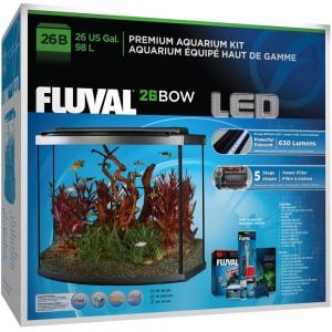Premium LED Aquarium Kit (26 Bow), 26 US Gal / 98 L, Black