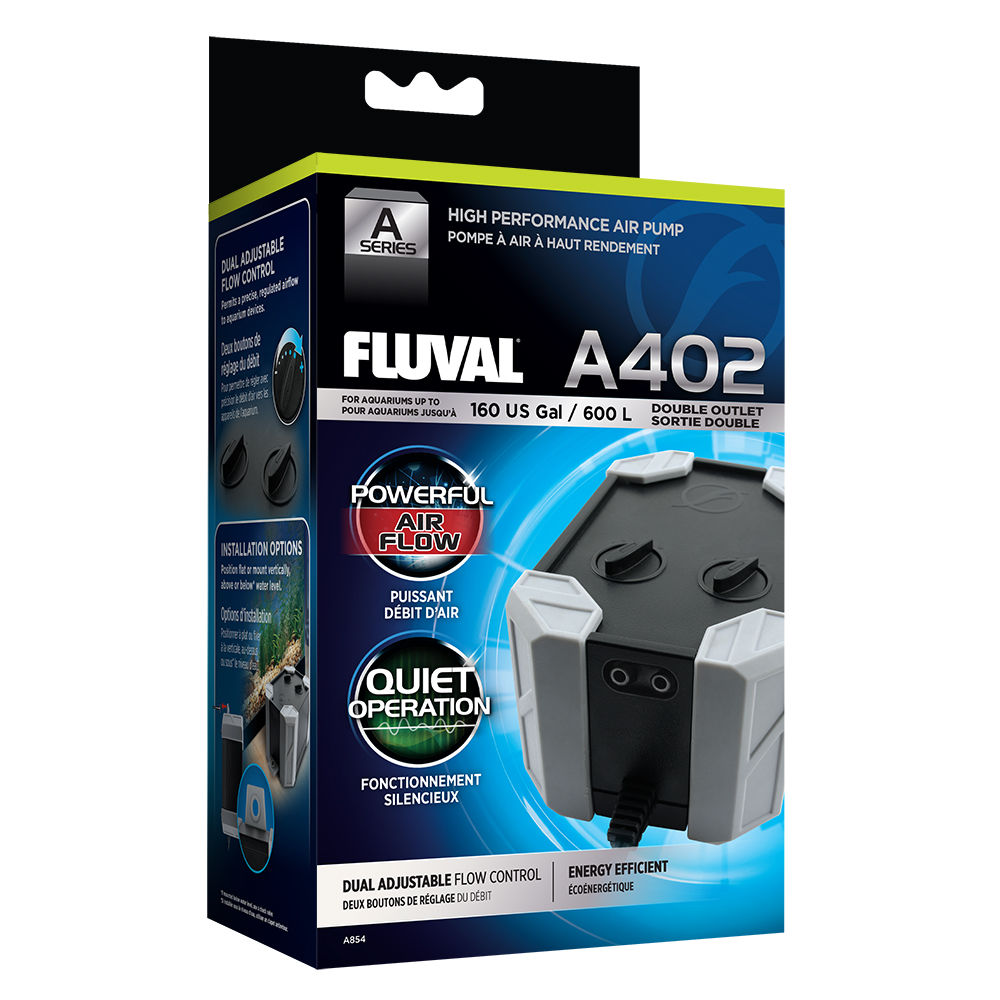 Pompe à air A202, jusqu'à 300 L (80 gal US) - Fluval Aquatics Canada