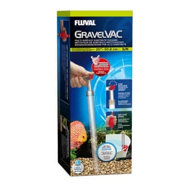 GravelVAC Multi-Substrate Cleaner (S/M) effectively traps dirt and debris and features a thumb-operated flow regulator allows you adjust speed as you clean
