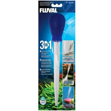 Make daily maintenance simple and easy with the Fluval 3-in-1 multi-tasking Waste Remover/Feeder.