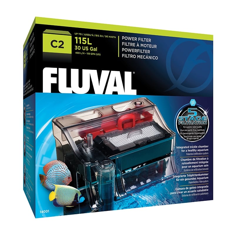 Fluval C-Series is the world’s first and only 5-Stage clip-on power filter that offers two mechanical phases, a chemical phase and a two biological phases for amazing water clarity.