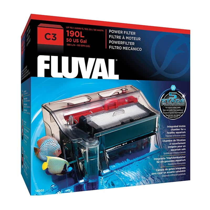 Fluval C3 Power Filter, Fish Tank Filter for Aquariums up to 50 Gal., 14002＿並行輸入品