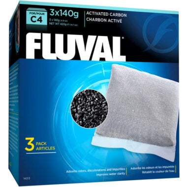 Fluval Activated Carbon is Designed for use with the Fluval C4 Power Filter, C4 Activated Carbon improves water clarity by effectively eliminating odors, discoloration and impurities.