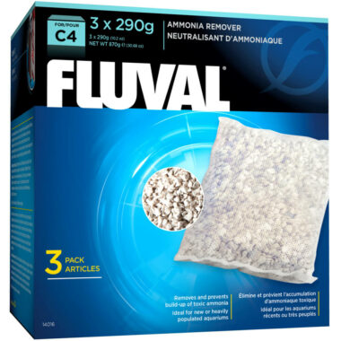Designed for use with the Fluval C4 Power Filter, C4 Ammonia Remover effectively removes and controls ammonia and nitrite, which occur naturally as waste breaks down in an aquarium and are toxic to fish and plant life.