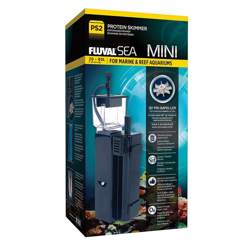 PS2 Mini Protein Skimmer, up to 20 US Gal / 80 L - Fluval USA