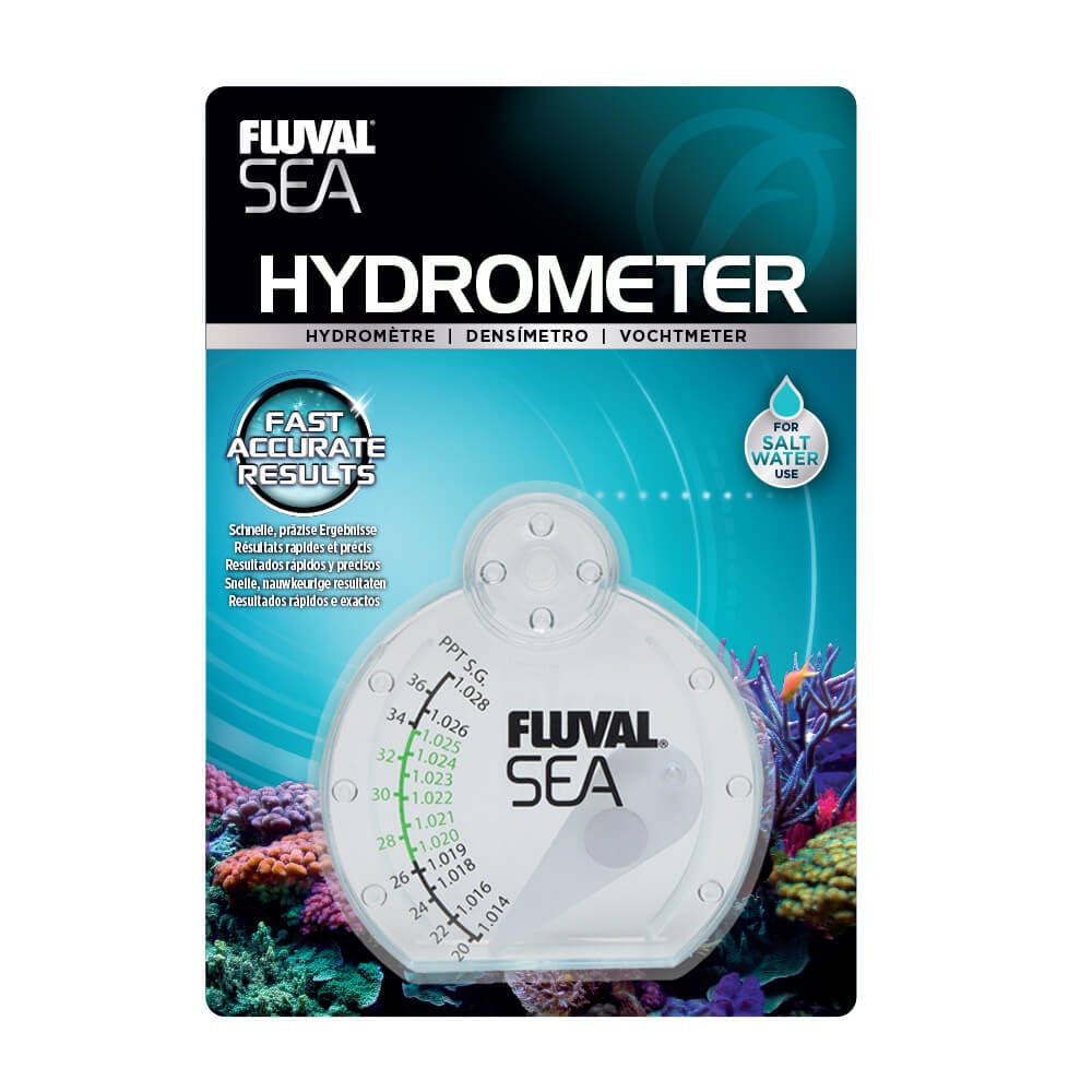 Fluval Hydrometer accurately and conveniently measures salt levels and specific gravity in marine aquariums.