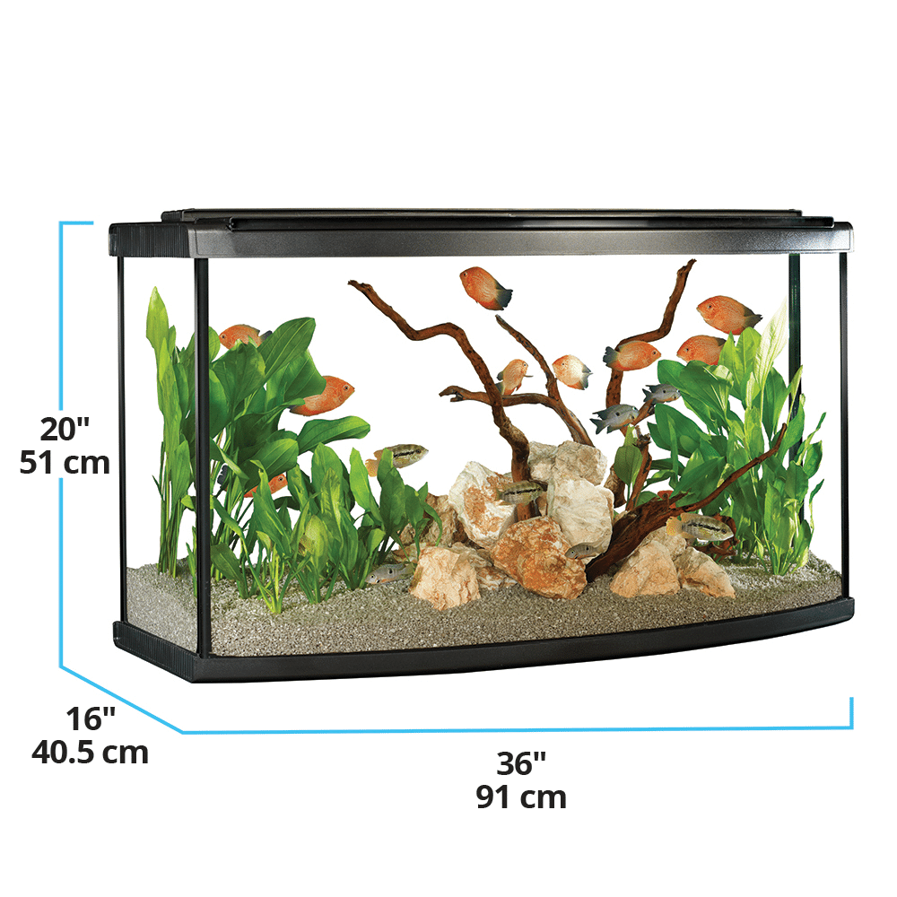 Premium LED Aquarium Kit (45 Bow), 45 US Gal / 170 L, Black