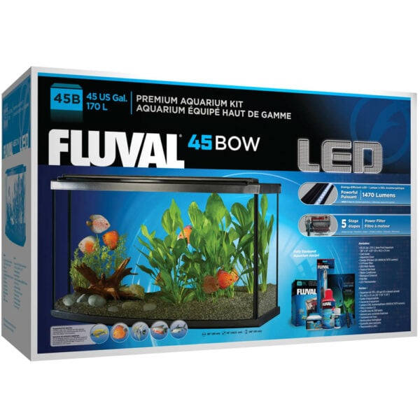 Fluval Premium Aquarium Kit (45 Bow) with LED, 45 US Gal