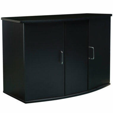 A combination of elegance and space-saving design, this stylish cabinet is a great addition to your home or office space. It features polished steel handles, a convenient shelf inside the cabinet, and rear-cut ports for wiring. It has ample storage space for filters, pumps and accessories. The stand is suitable for aquariums up to 45 US Gal / 170 L and is also perfectly sized for Fluval 45 Bow aquarium (Item #15231).