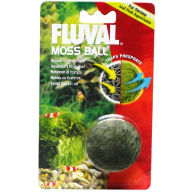 Fluval Moss Ball is a 2-in-1 decorative piece and phosphate reducer