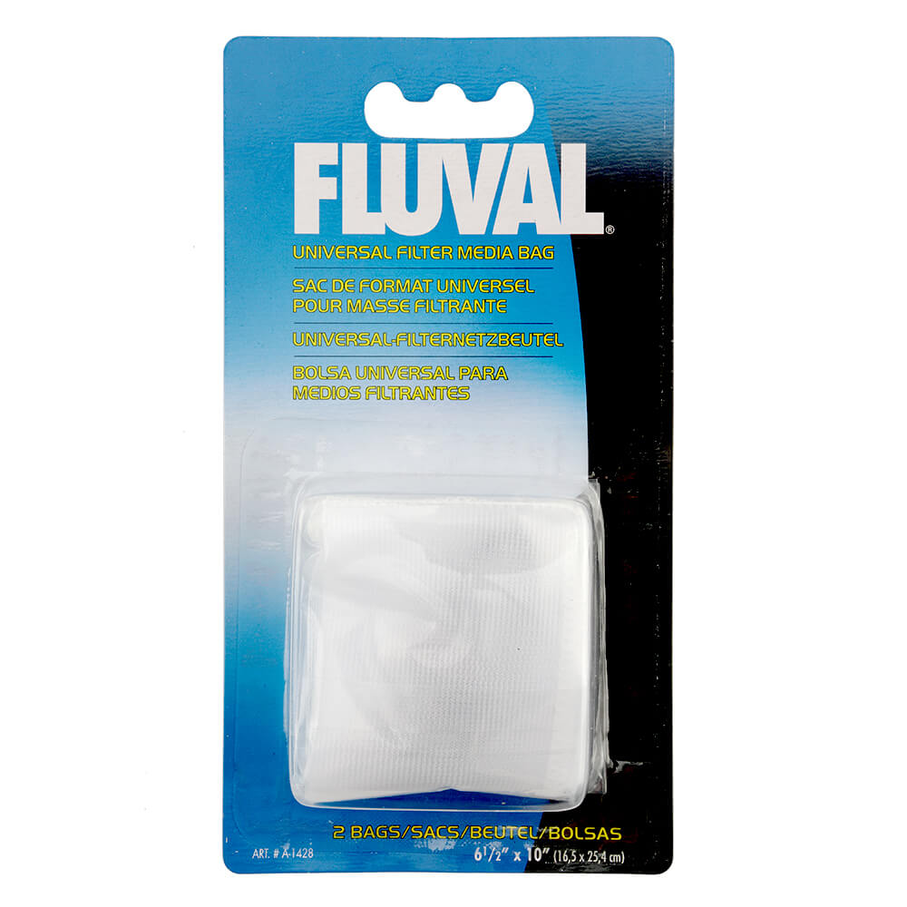 The Universal Filter Media Bag is ideal for use with any Fluval canister filter. Simply fill the bag with bulk-style chemical or biological filter media, close the fastener and place into your desired media compartment.