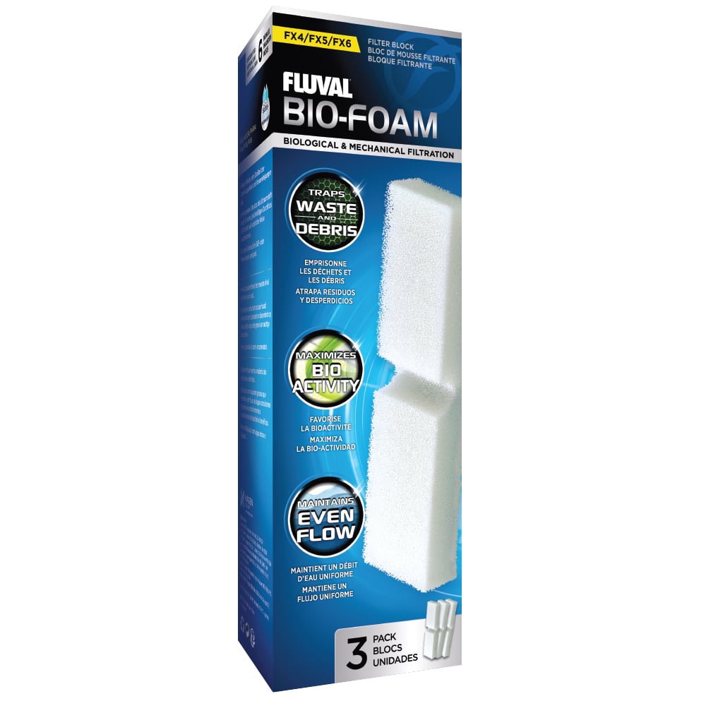 Fluval Bio-Foam is Designed specifically for Fluval FX4, FX5 and FX6 canister filters, the FX5/6 Foam Pads capture large particles and debris for effective mechanical filtration.