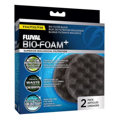 Fluval Bio-Foam+ is Designed specifically for FX2, FX4, FX5 and FX6 high performance canister filters, Bio-Foam performs double duty as both an effective mechanical and biological media.