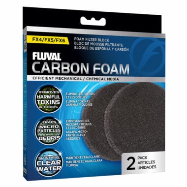 Fluval Carbon Foam is Designed specifically for FX2, FX4, FX5 and FX6 high performance canister filters, the Carbon Impregnated Foam Pad pulls double duty as both an effective mechanical and chemical media.