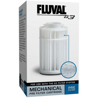 Fluval Pre-Filter Cartridge is Designed specifically for the Fluval G3 filter, the G3 Pre-Filter Cartridge is designed to trap suspended debris in fresh or marine aquariums.
