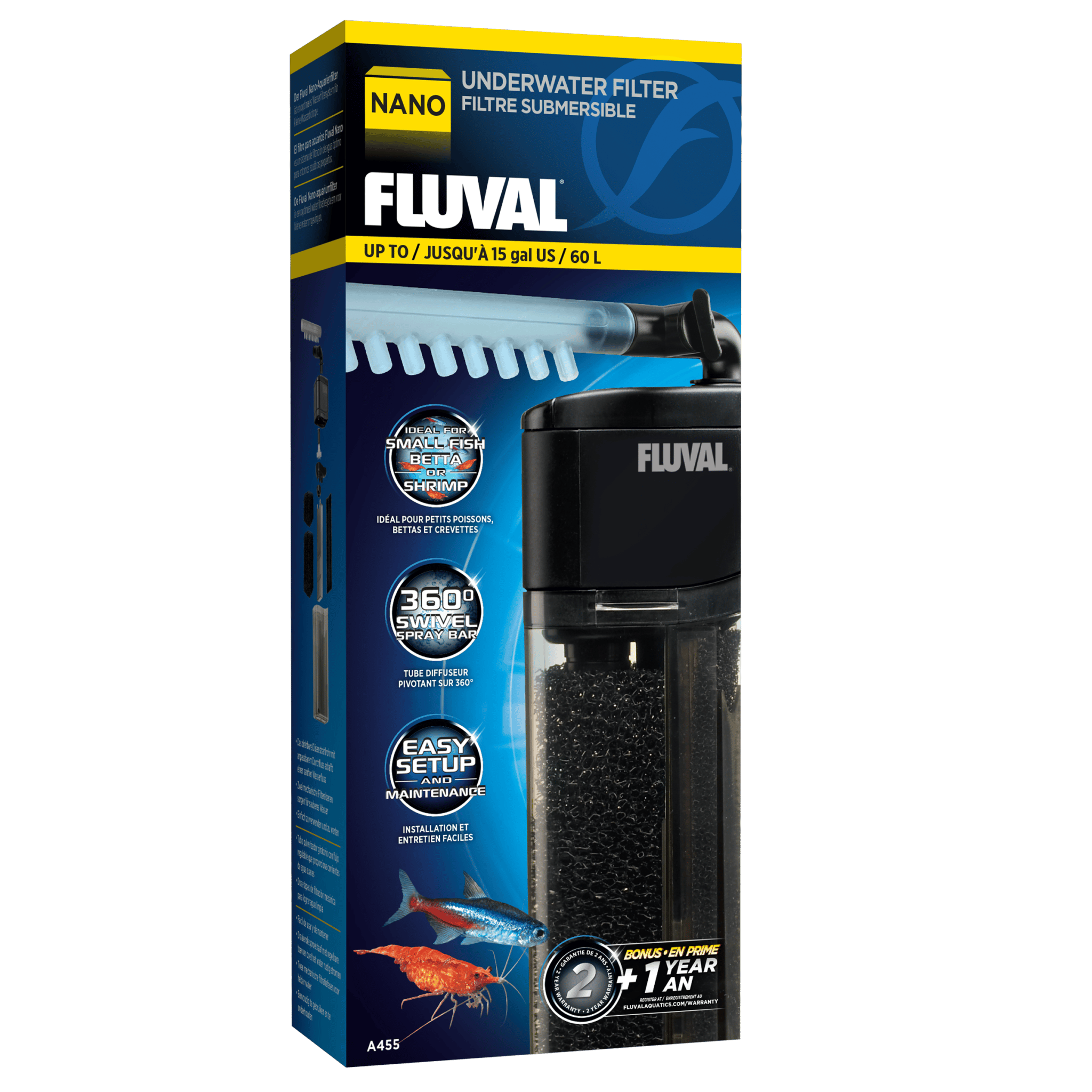 Nano Aquarium Filter, up to 15 US Gal / 60 L Fluval USA