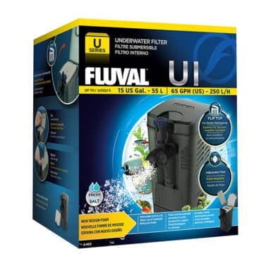 Fluval U1 Underwater Filter Offers outstanding 3-stage filtration, increased water movement and vital aeration, Fluval U-Series internal filters are the perfect solution where external filtration is not possible.