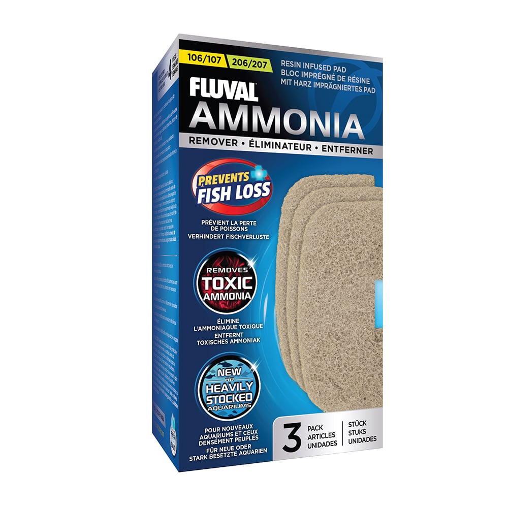 Fluval Ammonia Remover is Designed specifically for Fluval 07 performance canister filters, Ammonia Remover pads offer both effective mechanical and chemical media in a convenient, space-saving format.