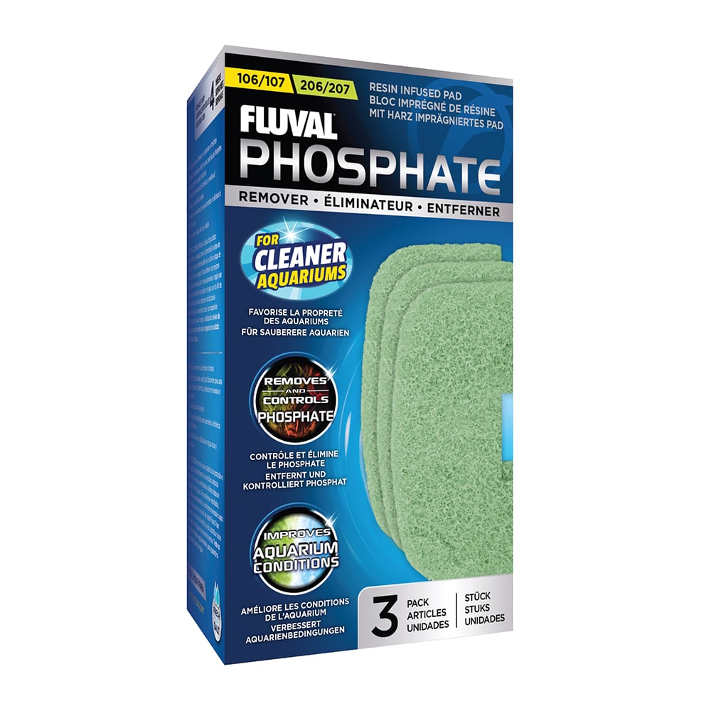 Fluval Phosphate Remover is Designed specifically for the Fluval 07 performance canister filter series, Phosphate Resin infused Pads perform double duty as both an effective mechanical and chemical media.