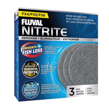 Fluval Nitrite Remover is Designed specifically for the Fluval FX high performance canister filter series, Nitrite Resin infused Pads perform double duty as both an effective mechanical and chemical media.