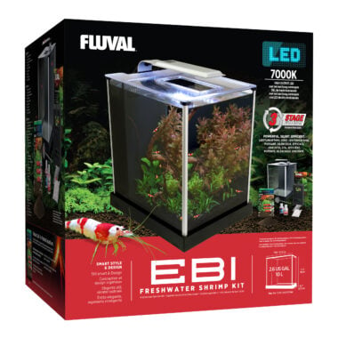 The Fluval EBI offers a view into an exciting nano world and comes fully equipped with everything you’ll need to successfully keep freshwater shrimp. The 2.6 US Gal / 10 L aquarium kit includes a high output LED, an efficient multi-stage filter, a mineral-rich substrate and a wide assortment of shrimp-specific accessories. Get started on the right foot with EBI and experience the fascinating lives of these colorful and popular tiny creatures.