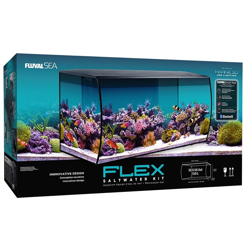 Flex 32.5 Fluval USA / Gal 123 L, Kit, Aquarium US - Black