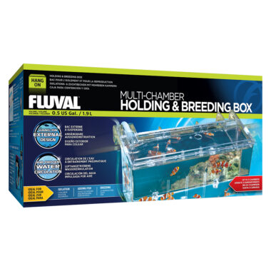 Easily attaching to the side of most aquariums up to 1″ thick, the Fluval Multi-Chamber Holding & Breeding Box provides up to 3 separate housing compartments for protecting fry, sick/weak or new fish that require acclimation