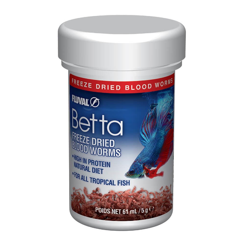 Betta Freeze Dried Bloodworms, 0.18 oz / 5 g - Fluval USA