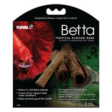 Native to wild Betta habitats, Tropical Almond Bark will bring a natural look to your aquarium while helping to establish ideal water conditions. It releases tannins and other beneficial compounds that will help boost the immune system of your fish, lower their stress and tint the water a beautiful shade of amber.