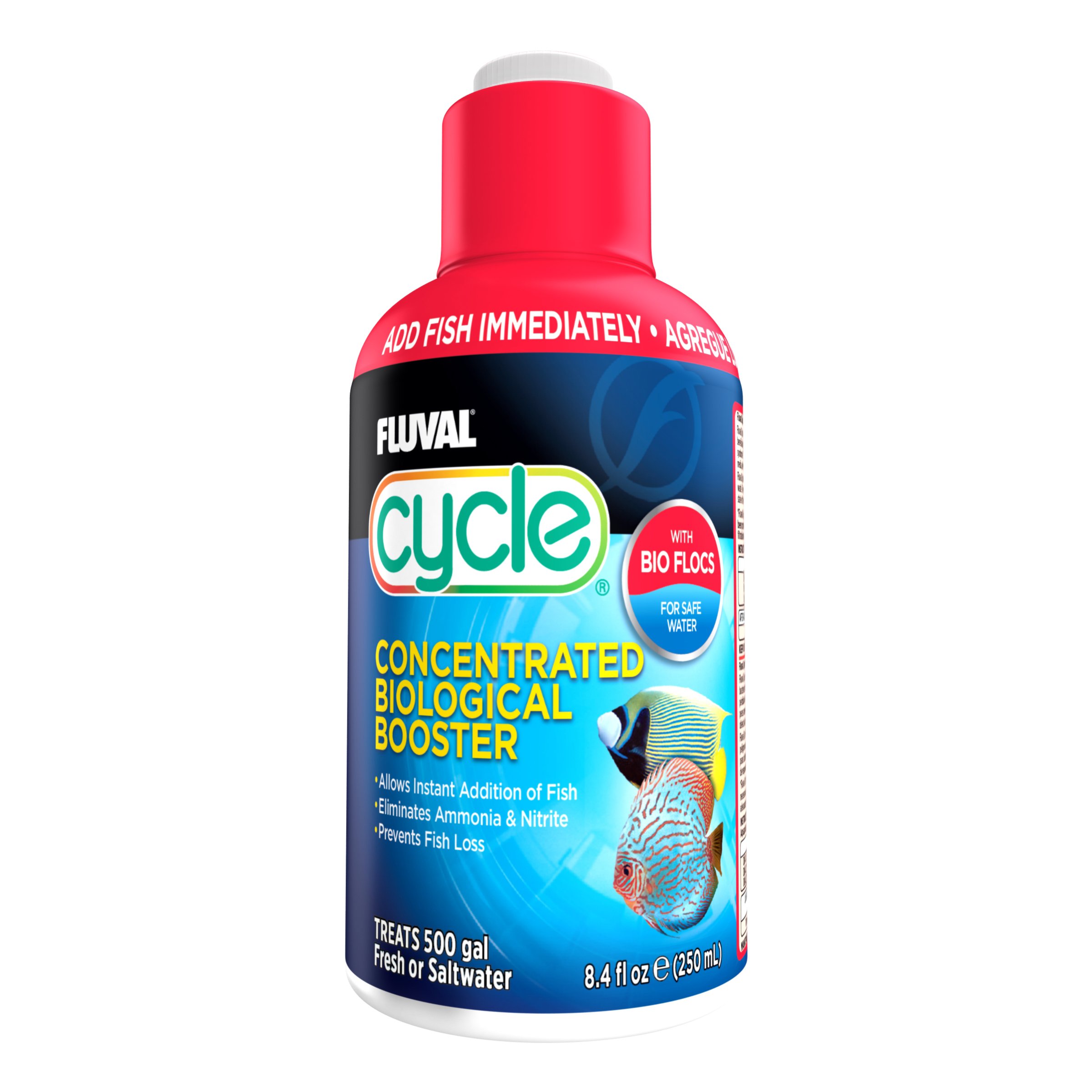 Cycle Biological Enhancer is an all-natural water care which creates a safe biological habitat to prevent fish loss and is Infused with a powerful team of beneficial bacteria that immediately inoculates aquarium water