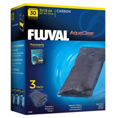 Fluval AquaClear 30 Activated Carbon Filter Insert improves water clarity in fresh and saltwater aquariums. Exclusively designed for the Fluval AquaClear 30 Power Filter, it provides superior adsorption qualities which eliminate odors, discoloration and impurities.