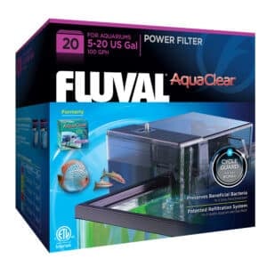 Fluval AquaClear 20 Power Filter with Media, 5-20 US Gal / 18-76 L