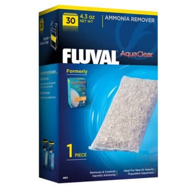 Fluval AquaClear 30 Ammonia Remover is ideal for new or heavily populated freshwater aquariums. It removes and controls harmful ammonia and nitrite, creating a healthy aquatic environment. Controlling ammonia levels is critical for reducing stress on fish. Exclusively designed for use in the Fluval AquaClear 30 Power Filter. Single pack.