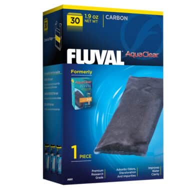 Fluval AquaClear 30 Activated Carbon Filter Insert improves water clarity in fresh and saltwater aquariums. Exclusively designed for the Fluval AquaClear 30 Power Filter, it provides superior adsorption qualities which eliminate odors, discoloration and impurities. Single pack.