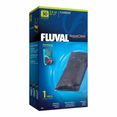 Fluval AquaClear 50 Activated Carbon Filter Insert improves water clarity in fresh and saltwater aquariums. Exclusively designed for the AquaClear 50 Power Filter, it provides superior adsorption qualities which eliminate odors, discoloration and impurities. Single pack.