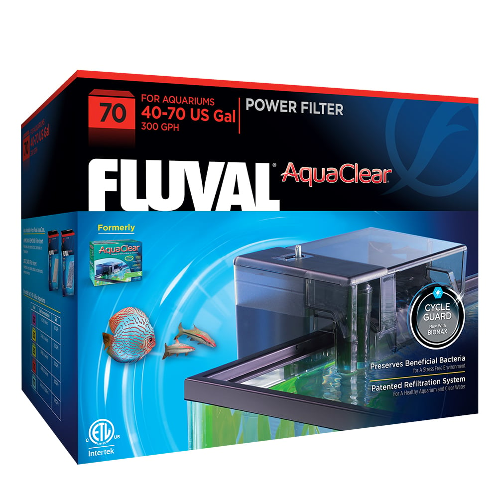 The Fluval AquaClear 70 Power Filter features a unique multi-stage filtration system that provides complete mechanical, chemical and biological filtration for superior water quality. The Power Filter has a filtration volume that is up to 7 times larger than comparable filters.