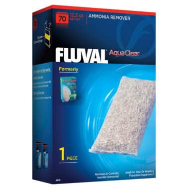 Fluval AquaClear 70 Ammonia Remover is ideal for new or heavily populated freshwater aquariums. It removes and controls harmful ammonia and nitrite, creating a healthy aquatic environment. Controlling ammonia levels is critical for reducing stress on fish. Exclusively designed for use in the Fluval AquaClear 70 Power Filter. Single pack.